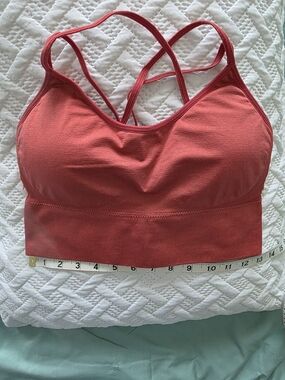 Seamless  Coral Pink Womens Sports Bra